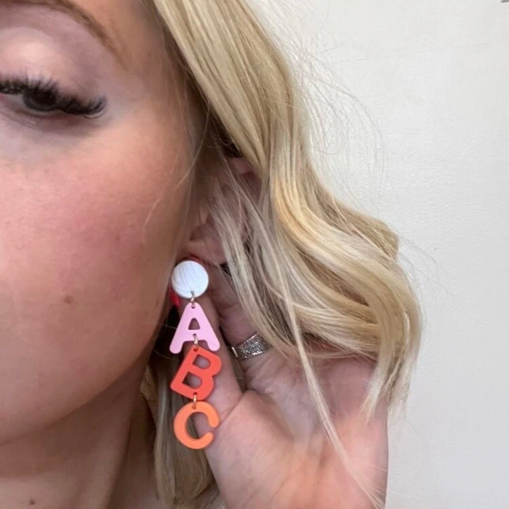 2/$30🌵 ABC Letter Alphabet Earrings Teacher Preschool Back To School NEW